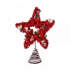Връх за елха, звезда от червени боровинки, 27х21 см