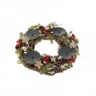 Свещник с дървени клонки, аранжиран, за 4 бр.свещи, 30х9 см