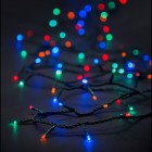  Коледни лампички, 50 LED, зелен кабел,мултиколор,флаш ефект, 2,5 М