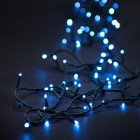 Коледни лампички, 50 LED, зелен кабел,студено-бели, флаш ефект, 2,5 М