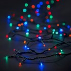 Коледни лампички, 100 LED, зелен кабел, мултиколор, 8 програми, 6.8 М