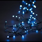 Коледни лампички, 200 LED, зелен кабел, студено-бели, 8 програми, 10 М