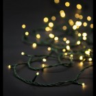 Коледни лампички, 200 LED, зелен кабел, топло-бели, 8 програми, 10 М