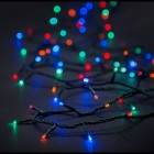 Коледни лампички, 200 LED, зелен кабел, мултиколор, 8 програми, 10 М