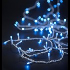 Коледни лампички, 200 LED, прозрачен кабел, студено-бели, 8 програми, 10 М