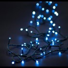 Коледни лампички, 100 LED, зелен кабел, студено-бели, с конектор, 10 М