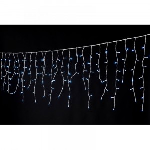 Висулка, 150 LED, прозрачен кабел, студено-бели, 3М