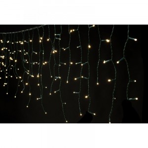 Висулка, 150 LED, зелен кабел, топло-бели, 3М