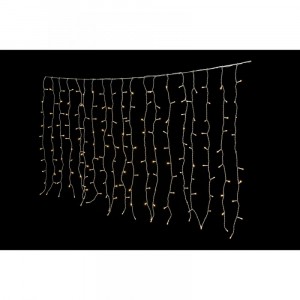 Завеса, 200 LED, прозрачен кабел, топло-бели, 2Х1 М