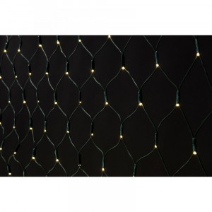 Мрежа, 240 LED, св.зелен кабел, топло-бели, 2Х1 М