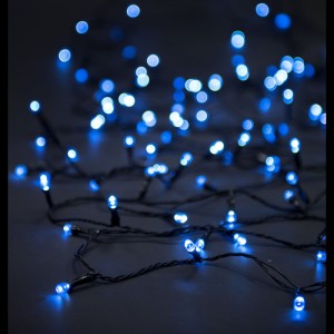 Коледни лампички, 200 LED, черен кабел, топло-бели, 20 М, с флаш ефект