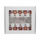 Коледни светещи звезди с батерии, бронз, 10 LED, 4 см