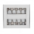 Коледни светещи звезди с батерии, сребро, 10 LED, 4 см