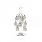 Стъклена елха  със сребърни топки, 20 см