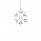 Висяща стъклена снежинка, 12 см