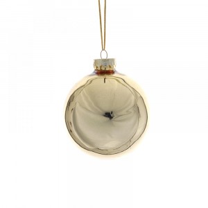 Стъклена топка златна, мак, 8 см, к-т 6 бр.