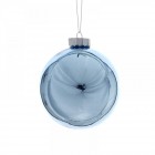 Стъклена топка синя, мак, 10 см, к-т 4 бр.