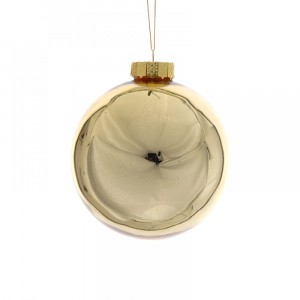 Стъклена топка златна, мак, 10 см, к-т 4 бр.