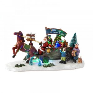 Светещ и движещ Дядо Коледа на шейна, 37х14х1