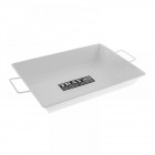 Метален поднос,бял,36х27х5 см