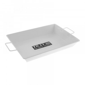 Метален поднос,бял,36х27х5 см