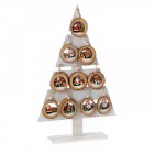 Елха дисплей с микс дървени орнаменти, 28х9х62 см