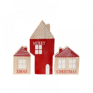 Дървен пъзел, къщи, 25х2.5х22см