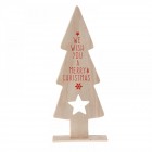 Дървена елха на поставка, натурал, 19х47см