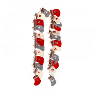 Гирлянд календар, ръкавички с щипки, 240 см