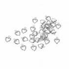  Метални сърца за декорация, сребро, S/32