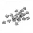  Метални сърца за декорация, сребро, S/20