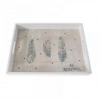 Дървен поднос, бял, Be Beautiful, 40Х30СМ