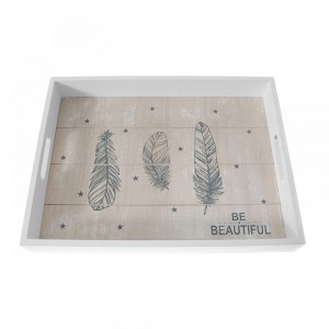 Дървен поднос, бял, Be Beautiful, 40Х30СМ