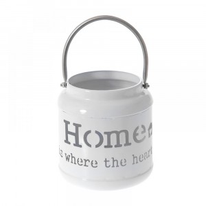 Метален светилник HOME, бял, 12Х12Х13СМ