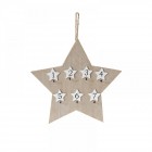  Дървена закачалка за ключове, звезда и цифри, 30Х37СМ