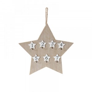  Дървена закачалка за ключове, звезда и цифри, 30Х37СМ