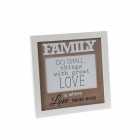 Дървена рамка за снимки, Family, бяло/кафяво, 21Х20СМ