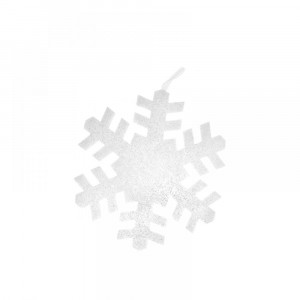 Снежинка, полиестер, бяла, 35 см