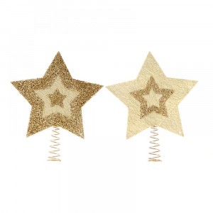Връх за елха, звезда, злато,  20 см