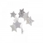 Звезди за декорация с щипка, сребро, 16СМ