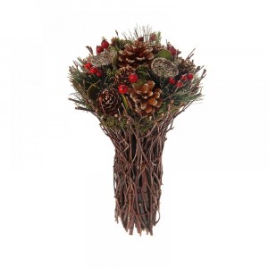 Коледна аранжировка с естествени материали, 33 см