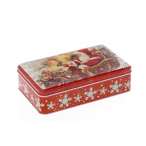 Метална кутия Дядо Коледа, червена, 19Х11СМ