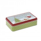 Метална кутия Merry ChristMas, елха и точки, 19Х11,5Х5СМ