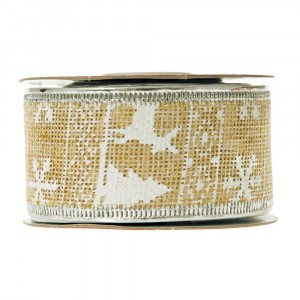 Коледна панделка, злато, 4х10 ярда