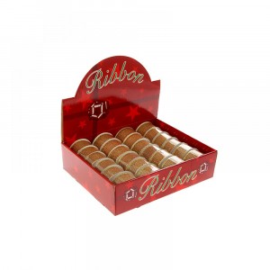 Коледна панделка, златна, 4СМх10Y