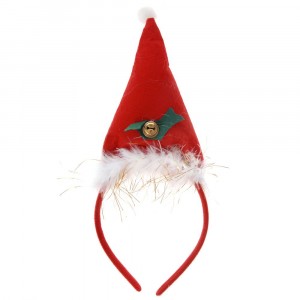 Коледна шапка с диадема и пух, 29х28 см