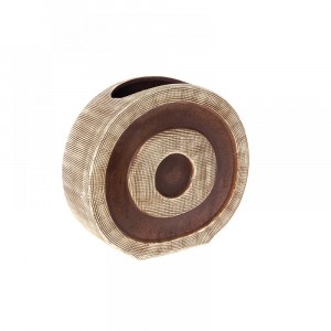 Керамична ваза,кръг,кафява,26х10,5х24 см