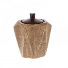 Кетамичен буркан с капак, кафяв, 20X18X19CM 