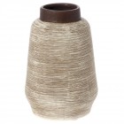 Керамична ваза, надрано кафяво, 20х17 см