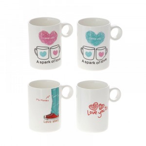 Керамична чаша,I LOVE YOU, 2 бр, в кутия,7,5х10 см